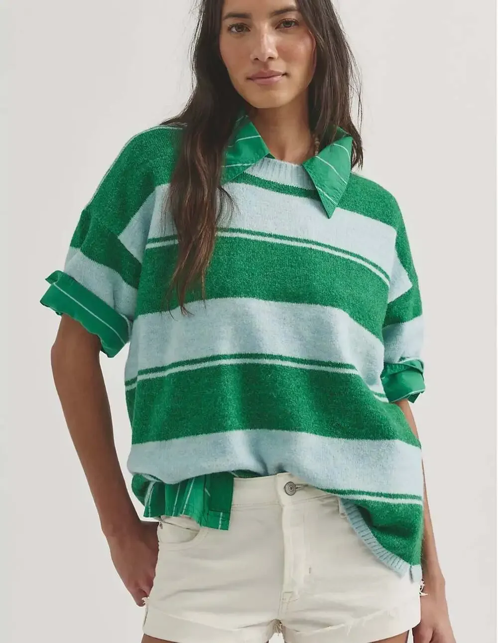 Free People Margot Stripe SoftSpun Sweater Tee Size Small NWT